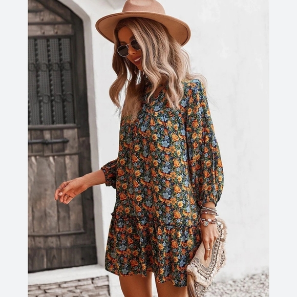 Montana Autumn Dream Cottage Floral Mini Dress - Picture 4 of 5